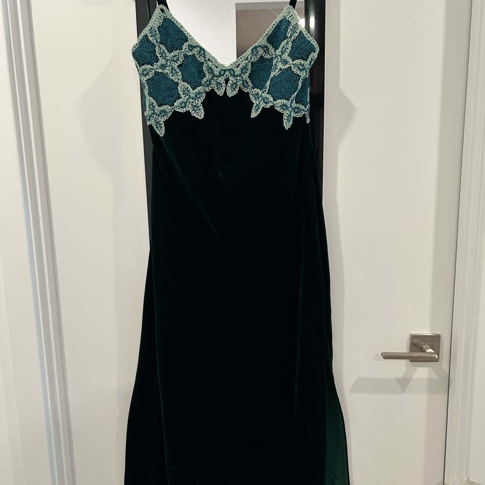 Zara Green Dress with Lace Trim